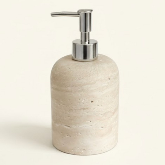 Travertine Natural Stone Liquid Soap Dispenser (Handcrafted)