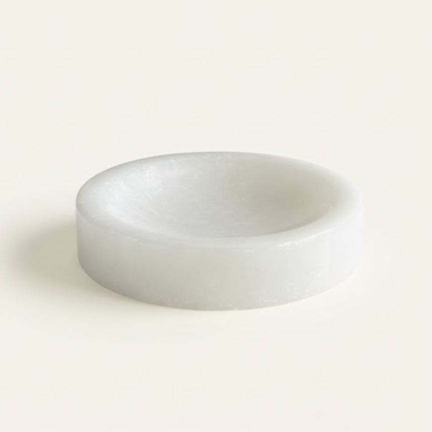 White Marble Solid Soap Dish (Handcrafted)