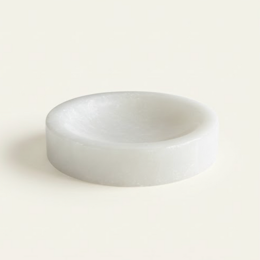 White Marble Solid Soap Dish (Handcrafted)