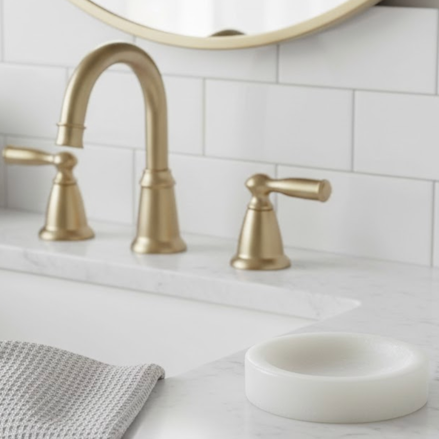 White Marble Solid Soap Dish (Handcrafted)