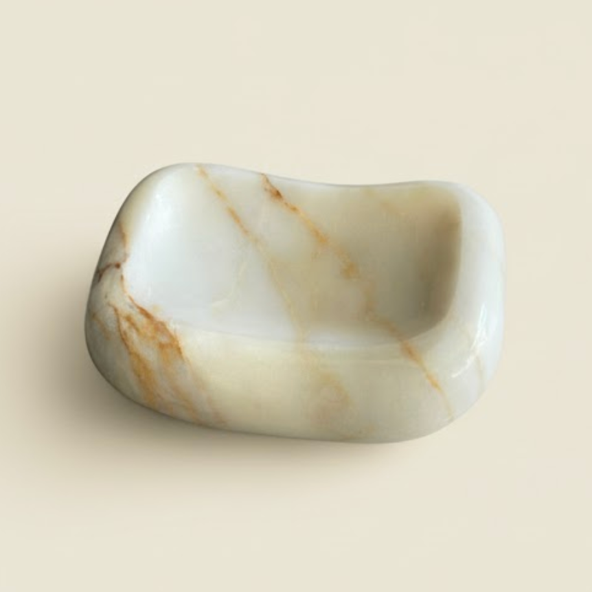 Sugar Marble Solid Soap Dish (Handcrafted)
