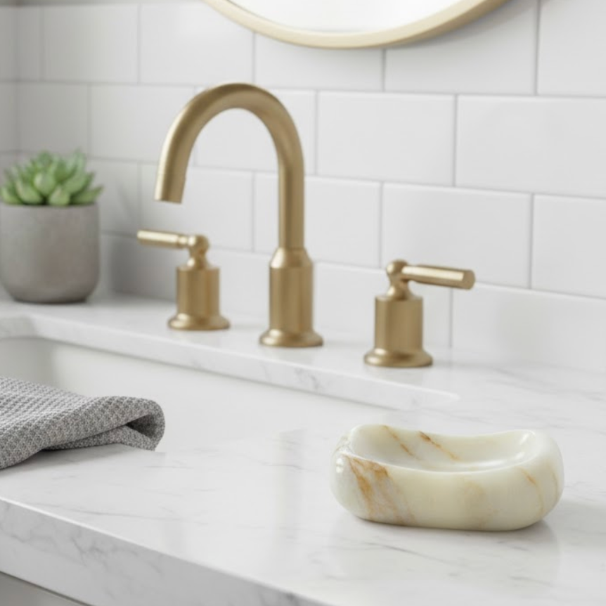 Sugar Marble Solid Soap Dish (Handcrafted)