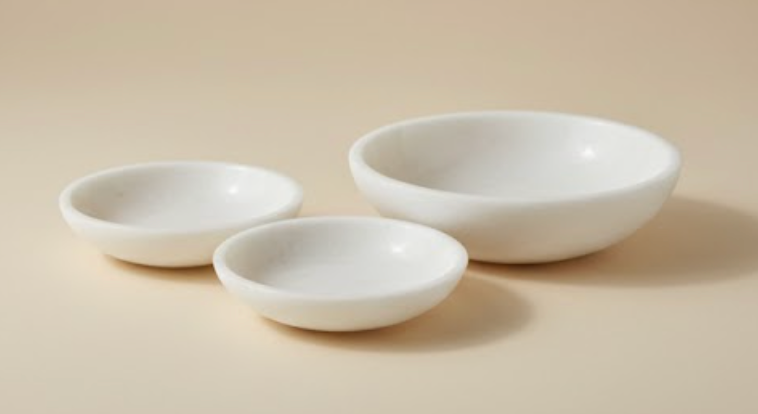 White Marble Serving Bowl Set (Handcrafted)