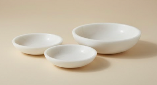 White Marble Serving Bowl Set (Handcrafted)