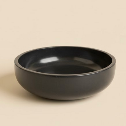 Black Marble Fruit Bowl / Serving Bowl (Handcrafted)