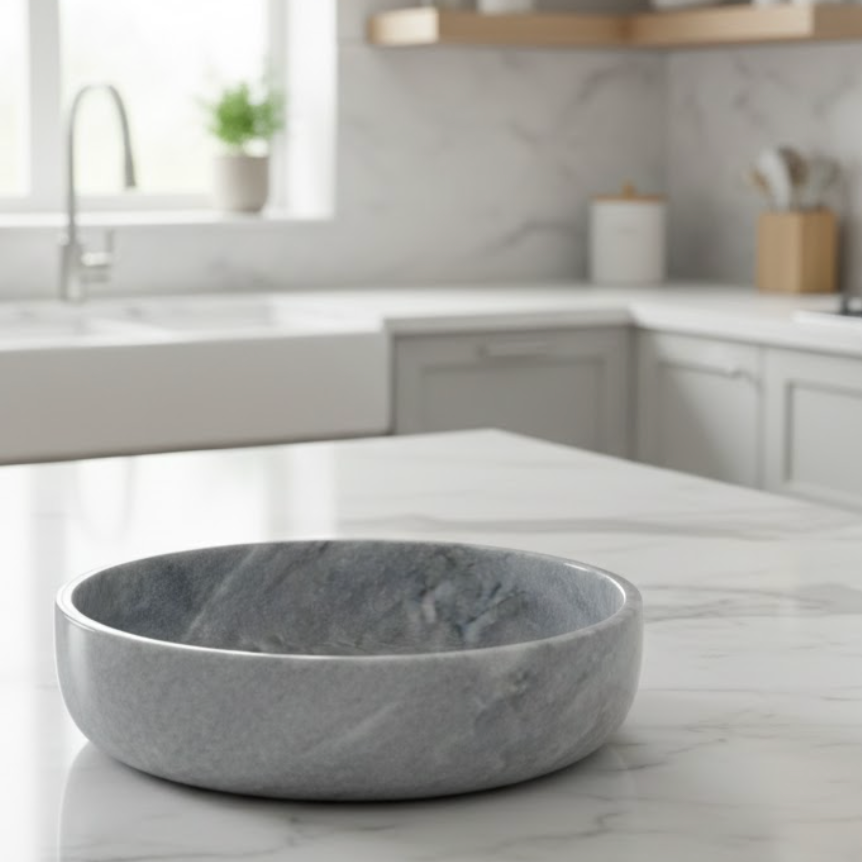 Grey Marble Bowl (Handcrafted)