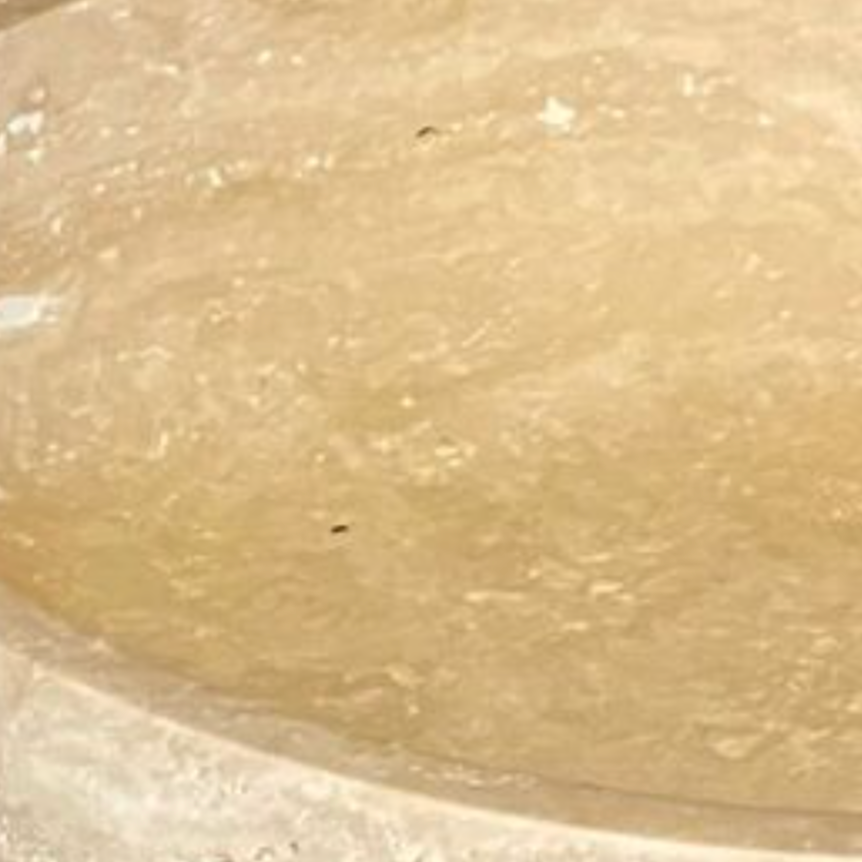 Travertine Stone Bowl Set (Pedestal & Flat, 2 Pieces – Handcrafted)