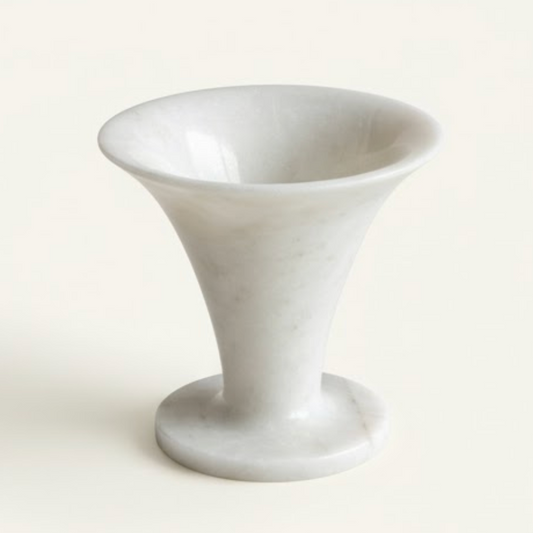 White Marble Dessert & Ice Cream Bowl (Handcrafted)