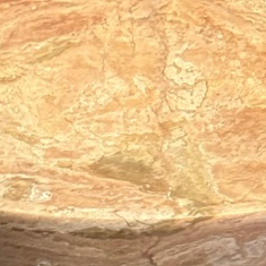 Red Travertine Pedestal Bowl Set (Handcrafted)