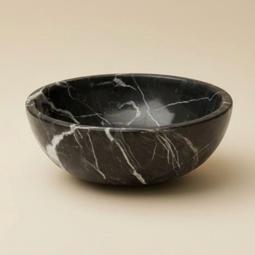 Black Marble Bowl (Handcrafted)