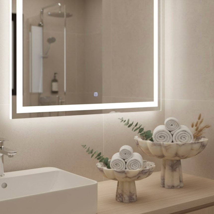 Violet Marble Pedestal Decorative Bowl (Handcrafted)