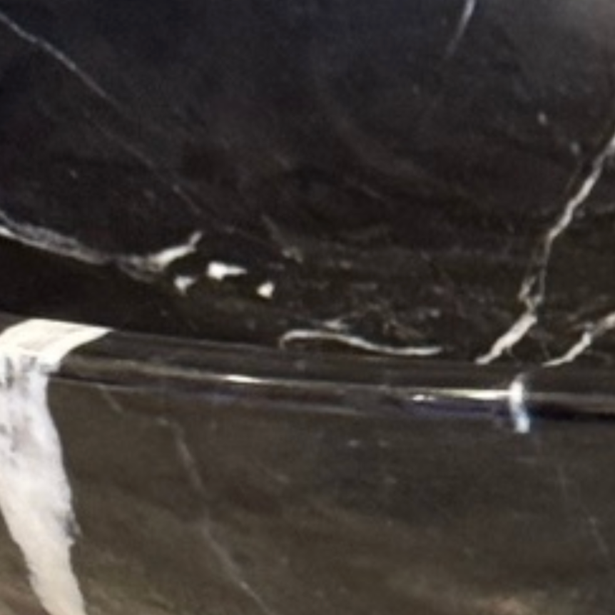 Black Marble Pedestal Bowl (Handcrafted)