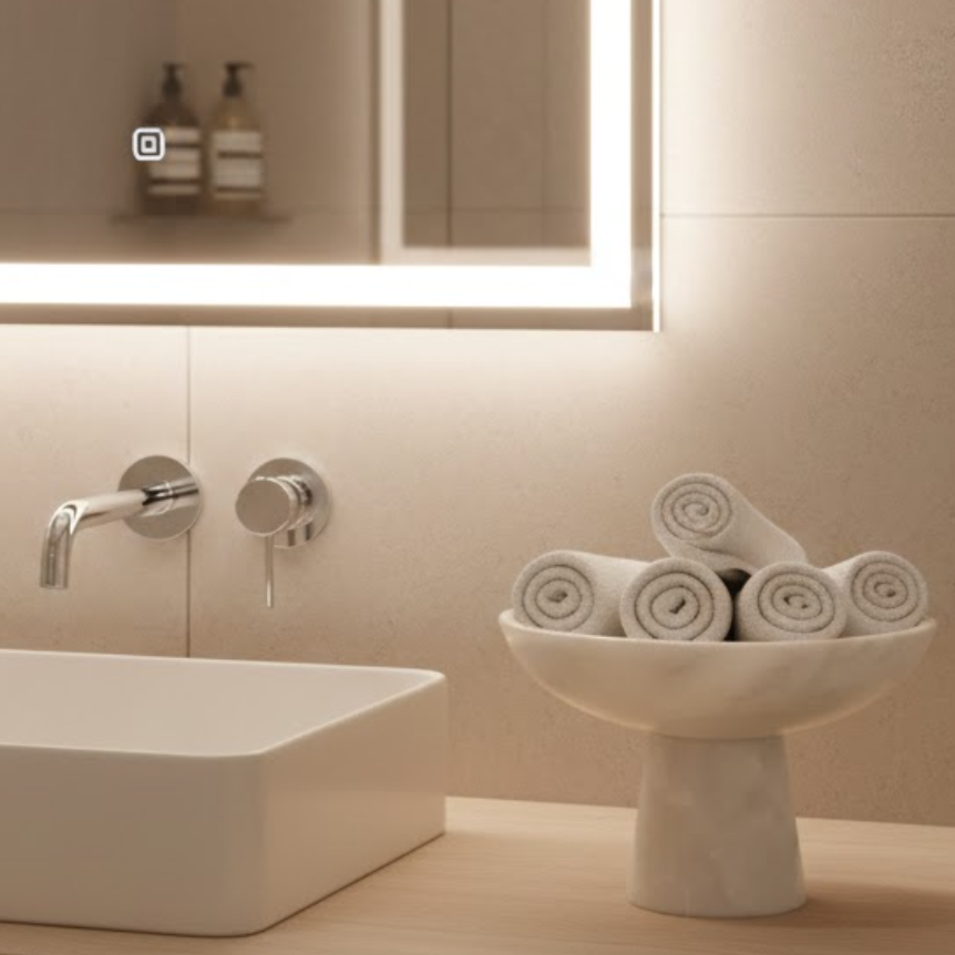 White Marble Pedestal Bowl (Handcrafted)