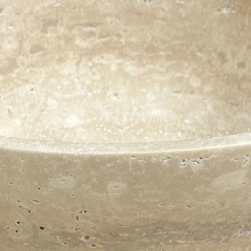 Travertine Stone Bowl (Handcrafted)