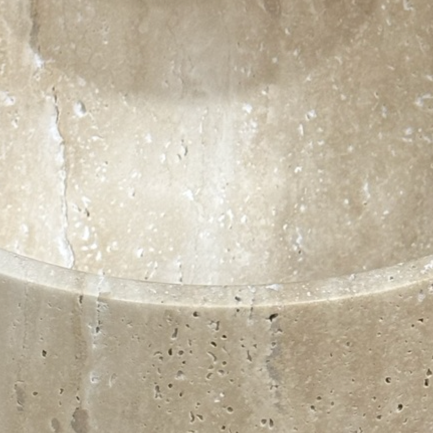 Travertine Stone Bowl (Handcrafted)
