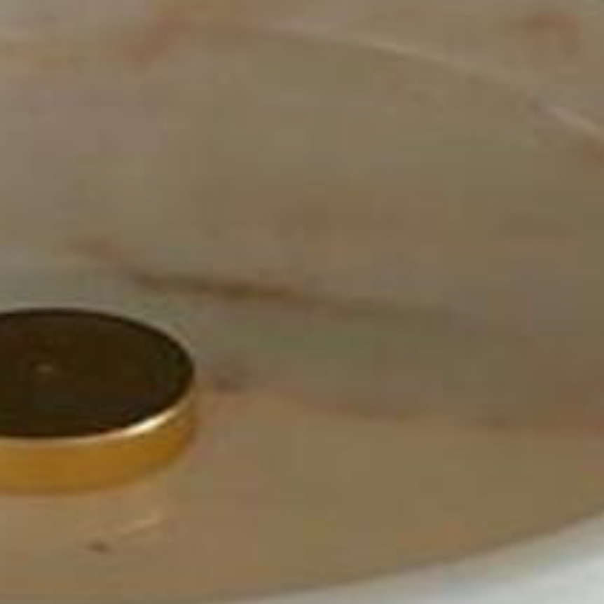 Marble Two-Tier Serving Stand with Gold Accent (Handcrafted)