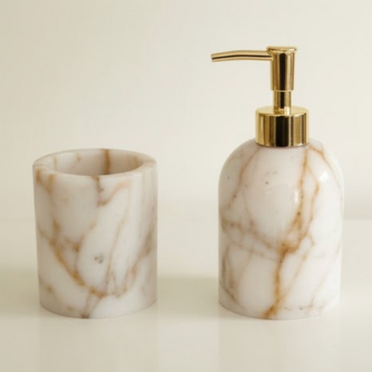 Honey Marble Bathroom & Kitchen Set (Handcrafted)
