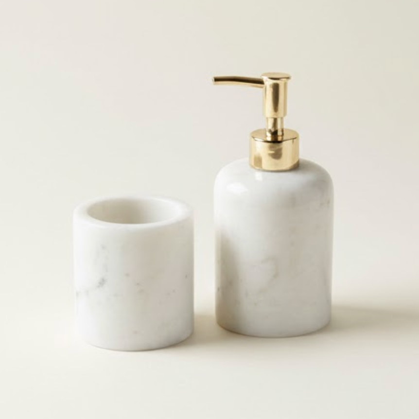 White Marble Bathroom & Kitchen Set (Handcrafted)