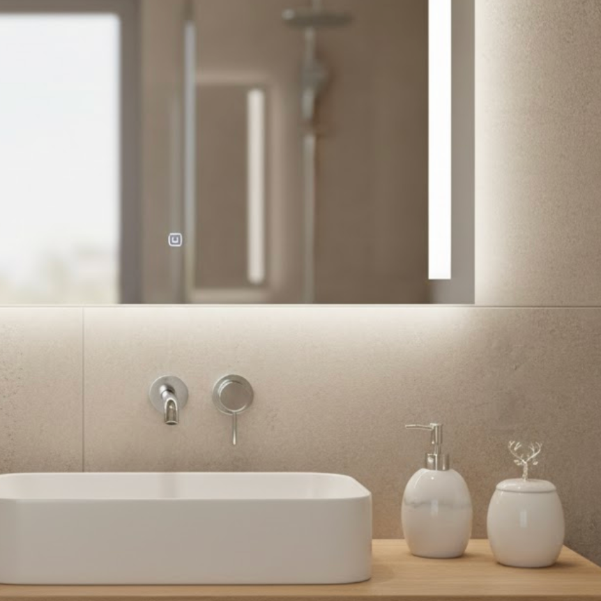 Ellipse Marble Soap Dispenser & Lidded Cotton Jar Set (2 Pieces, Handcrafted)