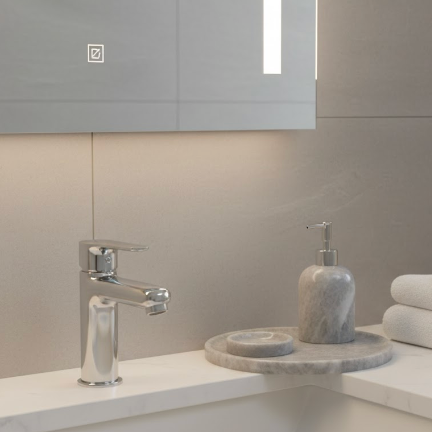 Grey Marble Bathroom & Kitchen Set (3 Pieces, Handcrafted)