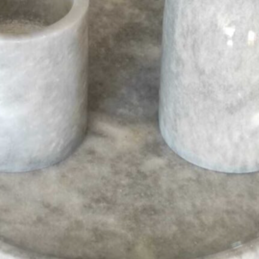 Grey Marble Bathroom & Kitchen Set (3 Pieces, Handcrafted)