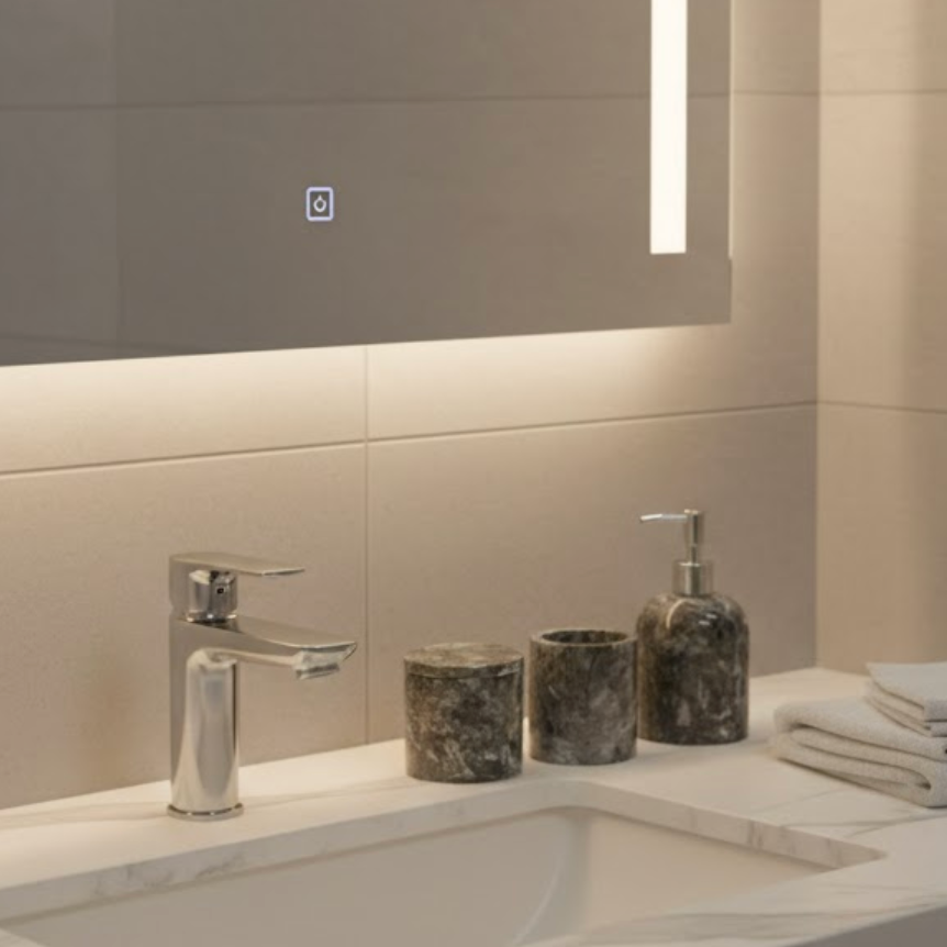 Black Marble Bathroom Set (3 Pieces, Handcrafted)