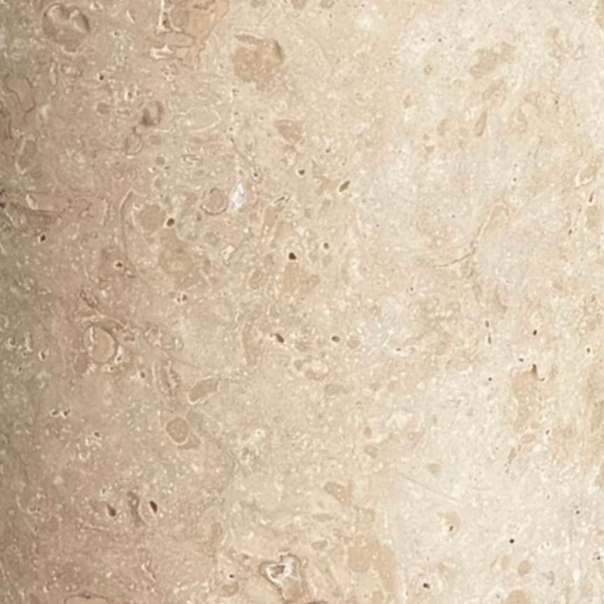 Travertine Bathroom Set with Integrated Stone Handle (2 Pieces)