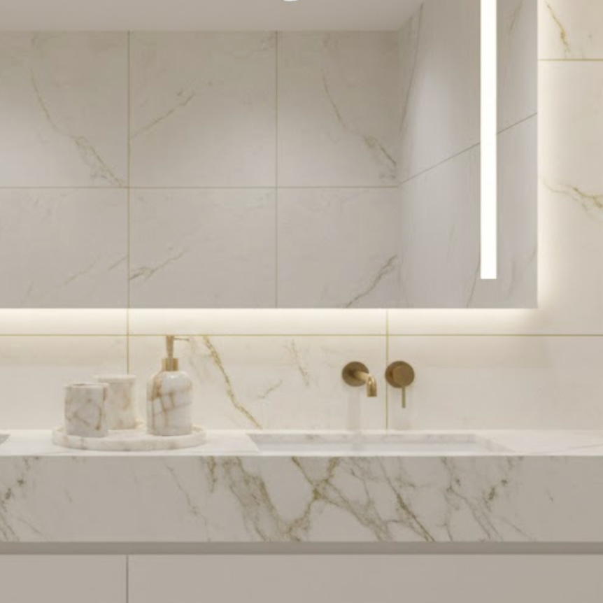 Honey Marble Bathroom Set (4 Pieces, Handcrafted)