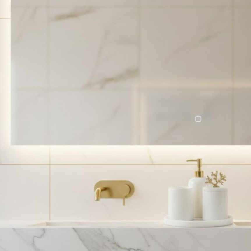 White Marble Bathroom Set (4 Pieces, Handcrafted)