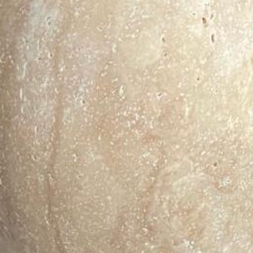 Beige Travertine Bathroom Set with Oval Tray (4 Pieces, Handcrafted)