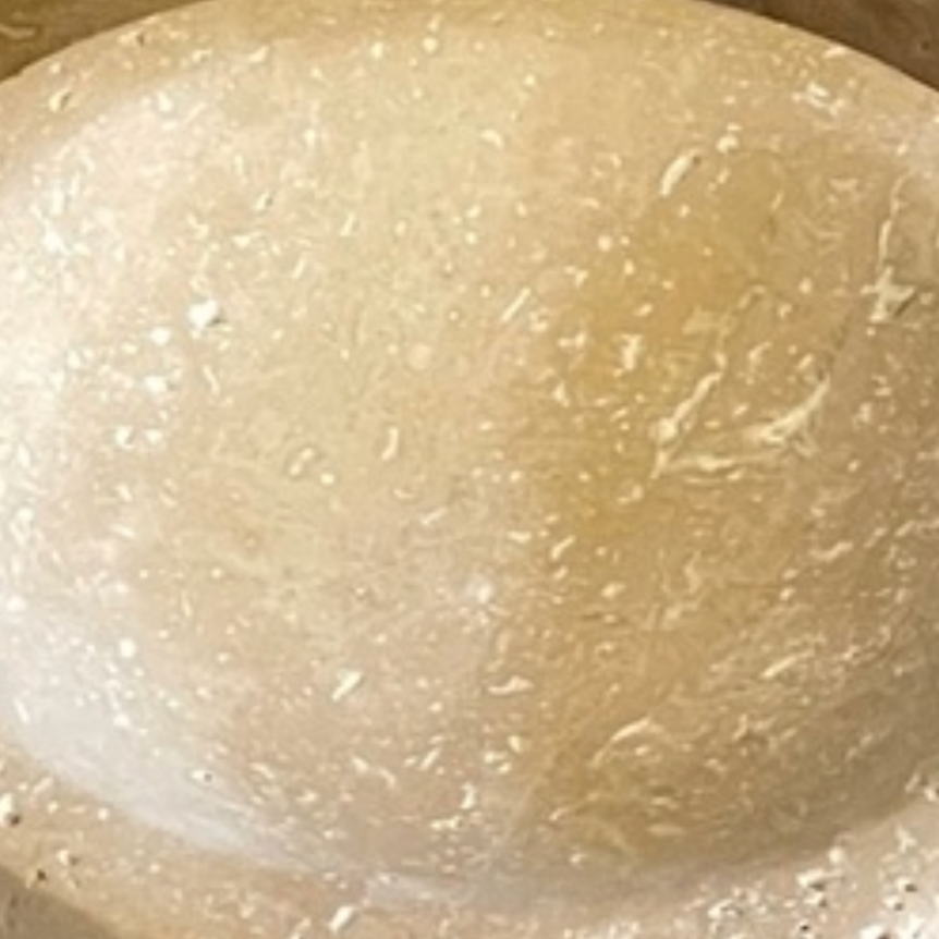 Beige Travertine Bathroom Set – Self-Grip Cotton Jar (5 Pieces, Handcrafted)