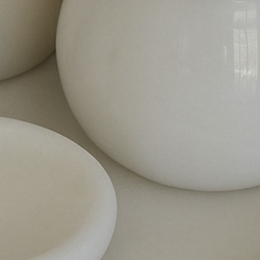 White Natural Stone Bathroom Set – Gold Leaf Detail (5 Pieces, Handcrafted)