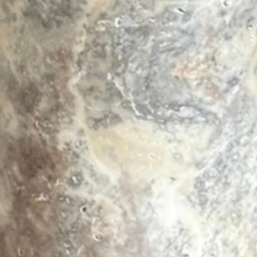 Silver Travertine Bathroom Set – 6 Pieces (Handcrafted)